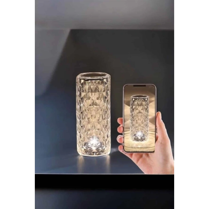 BFS Gece Lambası Kristal Lamba Dokunmatik Şarjlı Hediyelik