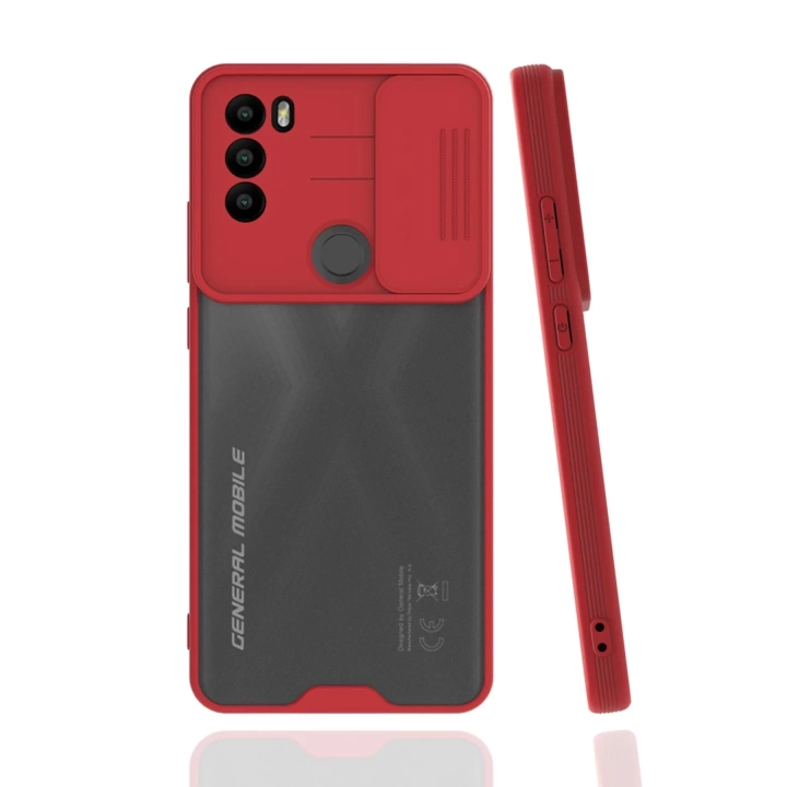 BFS  General Mobile GM 21 Plus Kılıf Platin Kamera Koruma Silikon - Kırmızı
