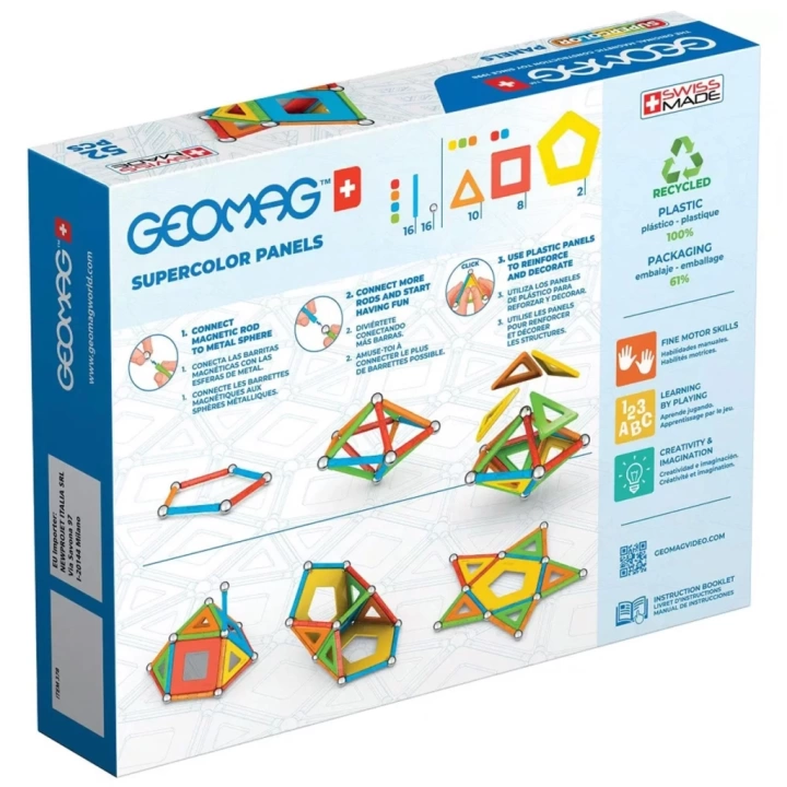 BFS   Geomag Supercolor Panels Manyetik Zeka Oyunu 52 Parça