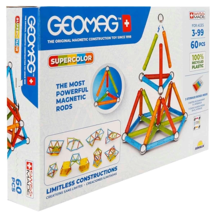 BFS   Geomag Supercolor Panels Manyetik Zeka Oyunu 60 Parça S01000384