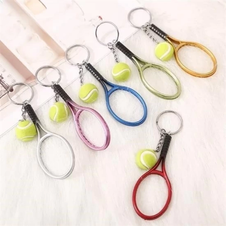 BFS  Gerçekçi Tenis Raketi Tasarımlı Şık Anahtarlık Kolye Çanta Süsü Tennis Keychain