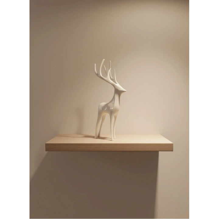 BFS Geyik Figürü Beyaz Modern Salon ve Raf Dekoru