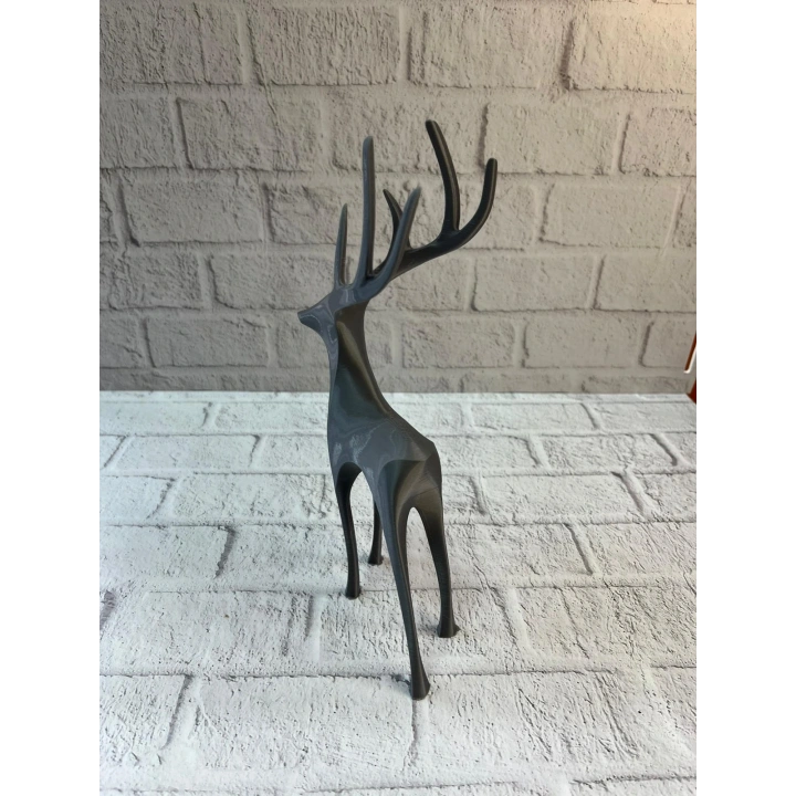 BFS Geyik Figürü Gri Modern Salon ve Raf Dekoru