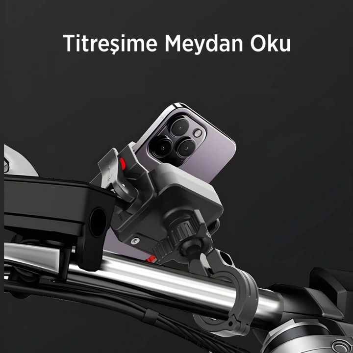 BFS Gidon Bağlantılı 360° Derece Ayarlanabilir 3.5”-7.2” Uyumlu Motosiklet Bisiklet Telefon Tutucu