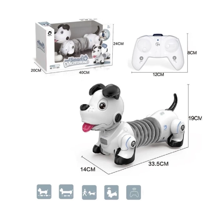 BFS   GL-777-603 Uzaktan Kumandalı Işıklı ve Sesli Sevimli Akıllı Köpek -Vardem Oyuncak