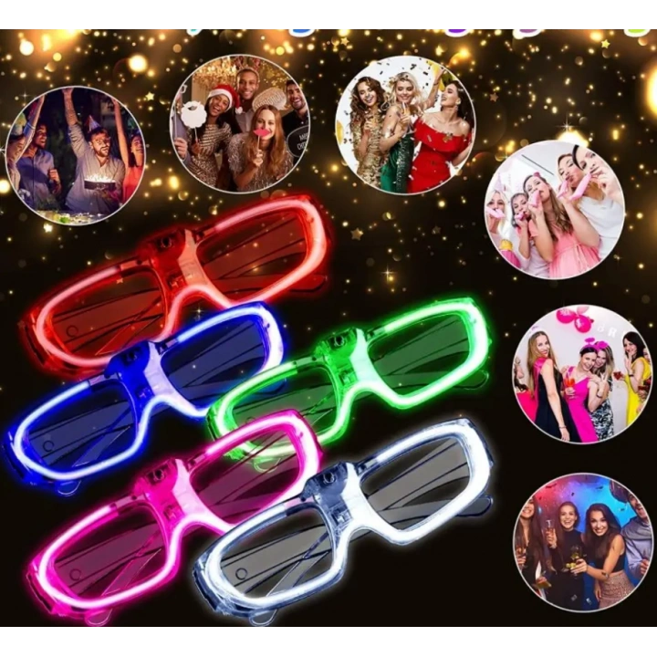 BFS  Glow Model 3 Farklı Fonksiyonlu Işıklı Parti Gözlüğü Karışık Renk 12 Adet