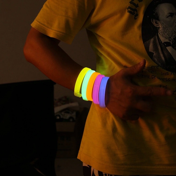 BFS Glow Partisi Fosforlu Ekstra Kalın Bileklik 6 Renk 6’lı Set – Baskı Yapılabilir