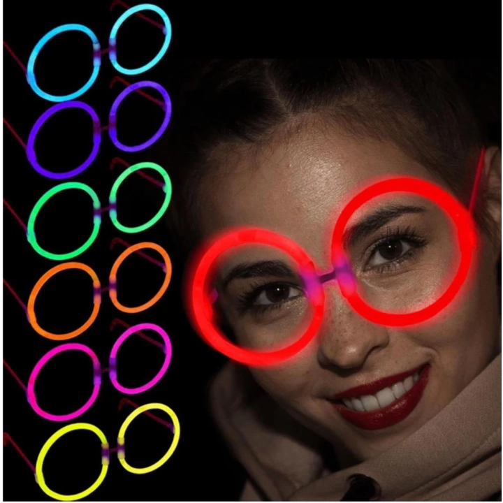 BFS     Glow Stick Yuvarlak Gözlük - Glow Partisi Gözlükleri - Glow Stick Gözlük 12 Adet