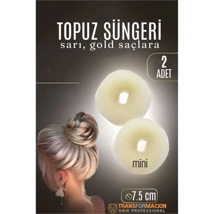 BFS  GOLD Mini Saç Topuz Süngeri  2 ADET 7.5 CM Çap 3 cm Kalınlık