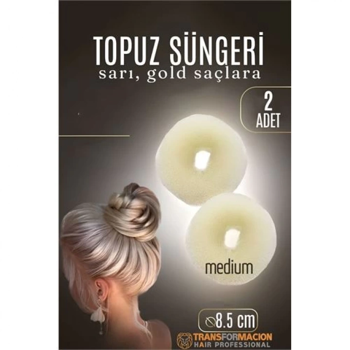 BFS  GOLD Mini Saç Topuz Süngeri  2 ADET 8.5 CM Çap 3.5 cm Kalınlık