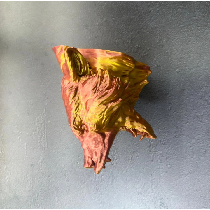 BFS Gold Red Jaguar Başı Duvar Aksesuarı Asılabilir Dekoratif 20x16 cm