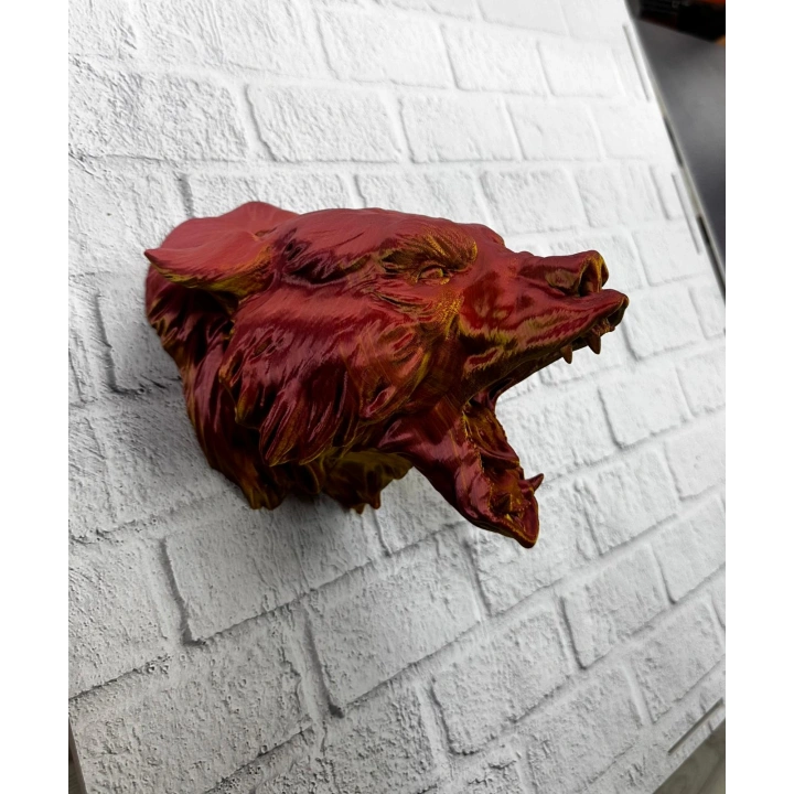 BFS Gold Red Jaguar Başı Duvar Aksesuarı Asılabilir Dekoratif 20x16 cm