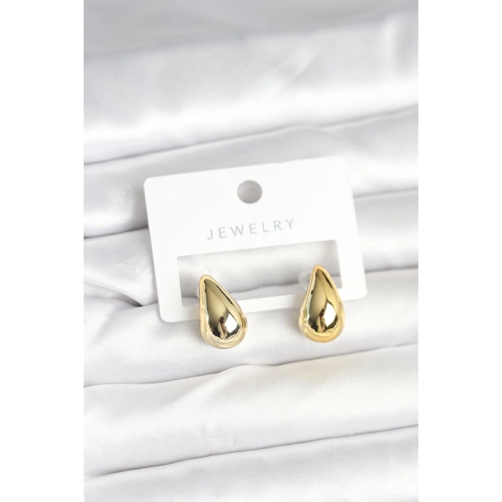 BFS Gold Renk Damla Küpe 17 mm