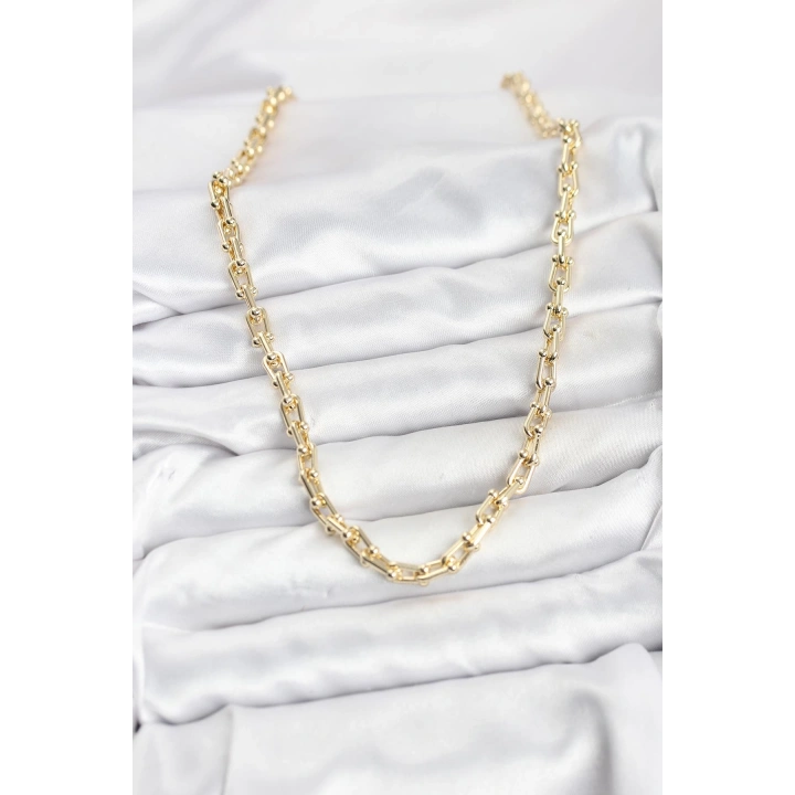 BFS Gold Renk Pirinç Tifani Model Kadın Kolye