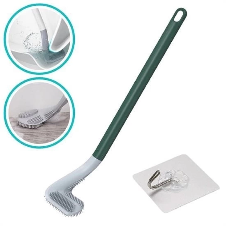 BFS  Golf Tasarımlı Silikon WC Klozet Mutfak Temizlik Fırçası Kanca Hediyeli