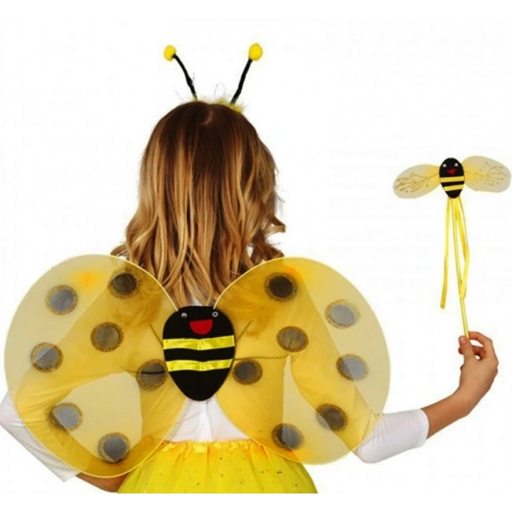 BFS Gösteri Arı Kostüm Seti – Çocuklar İçin Kanat, Taç Ve Asa Aksesuarı