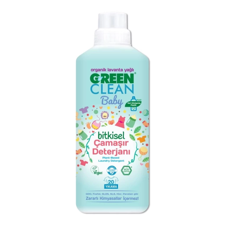 BFS   Green Clean Baby Bitkisel Çamaşır Deterjanı 1000 ml (20 Yıkama)