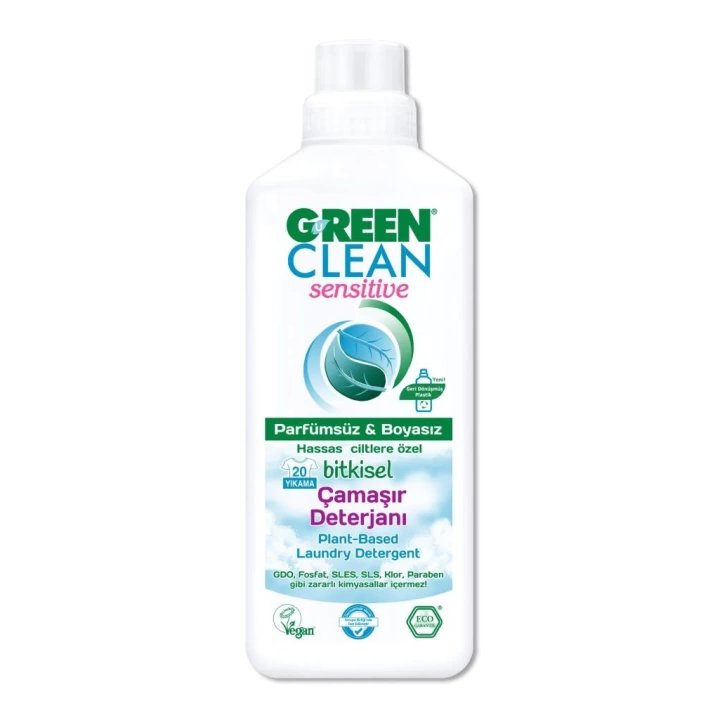 BFS   Green Clean Sensitive Parfümsüz Bitkisel Çamaşır Deterjanı 1000ml
