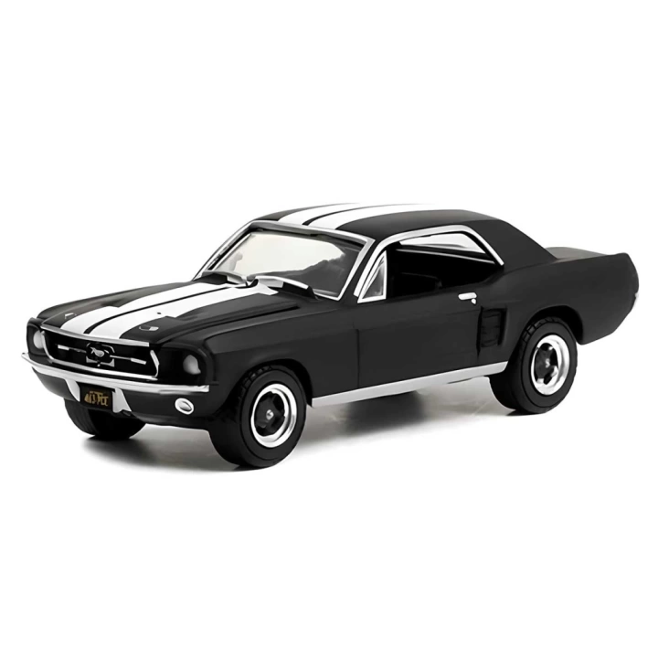 BFS   Greenlight 1:64 1967 Ford Mustang Coupe In Black With White Stripes