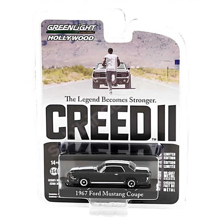 BFS   Greenlight 1:64 1967 Ford Mustang Coupe In Black With White Stripes