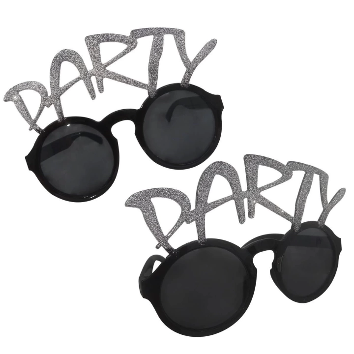 BFS Gümüş Simli Party Yazılı Parti Gözlüğü Show 15x7 Cm