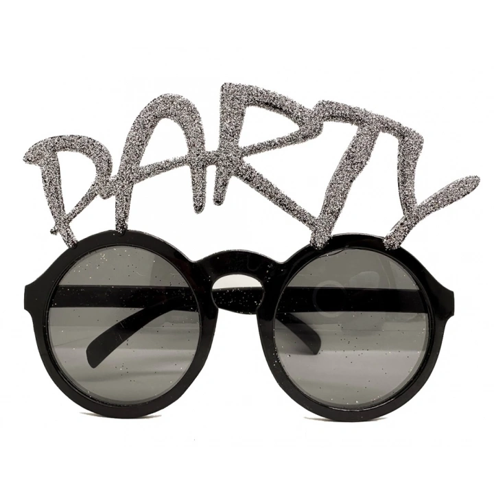 BFS  Gümüş Simli Party Yazılı Parti Gözlüğü Show 15x7 cm