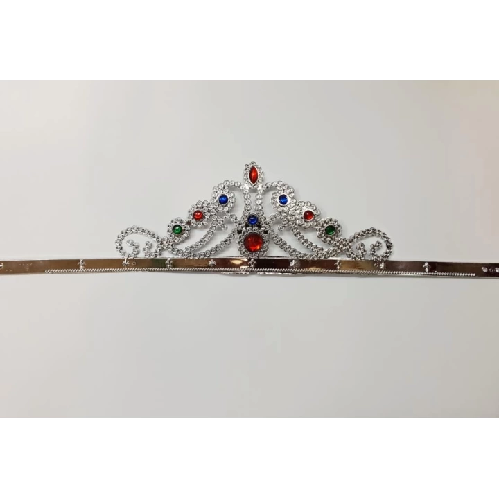 BFS   GümüşRenkPlastikPrensesTacıKraliçeTacı60cm