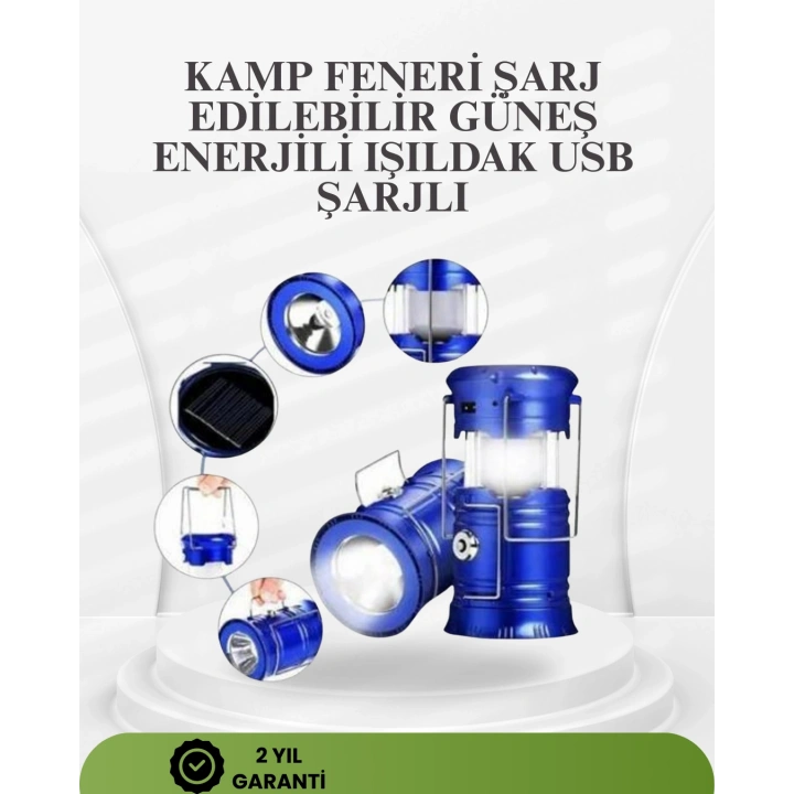 BFS Güneş Enerjili Katlanabilir Kızaklı Kamp Feneri – USB Şarjlı, Çok Yönlü ve Dayanıklı Tasarım