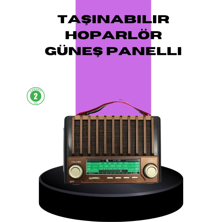 BFS Güneş Enerjili Taşınabilir Radyo ve Bluetooth Hoparlör Çok Fonksiyonlu
