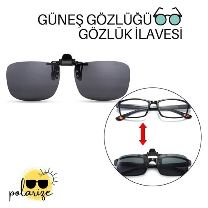 BFS Güneş Gözlüğü Gözlük İlavesi Clip-On Polarize