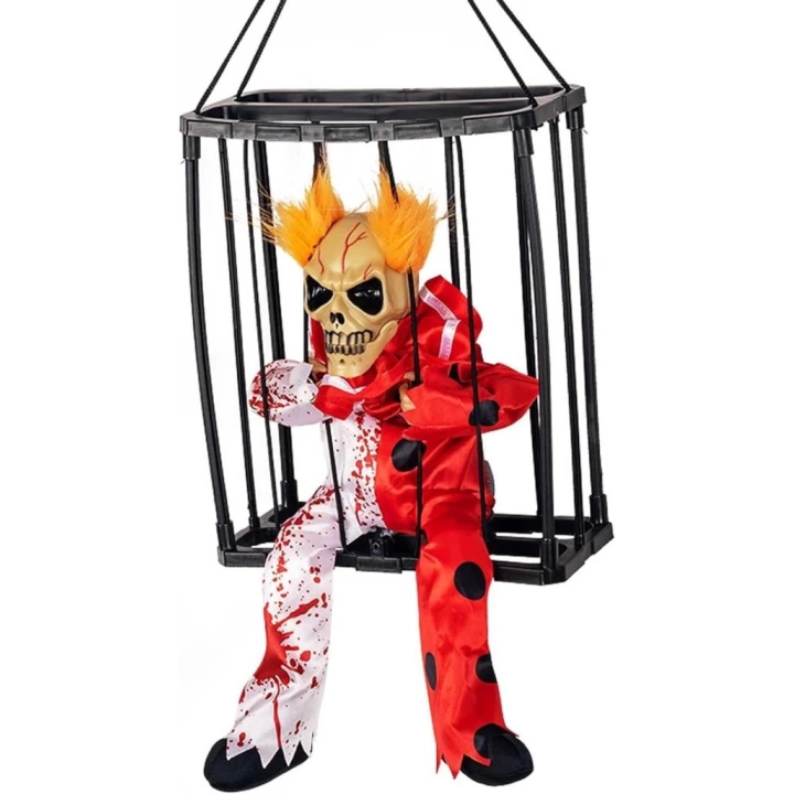 BFS  Hareketli Sesli Sensörlü Mahkum Joker İskelet Dekorasyon 22x27 cm