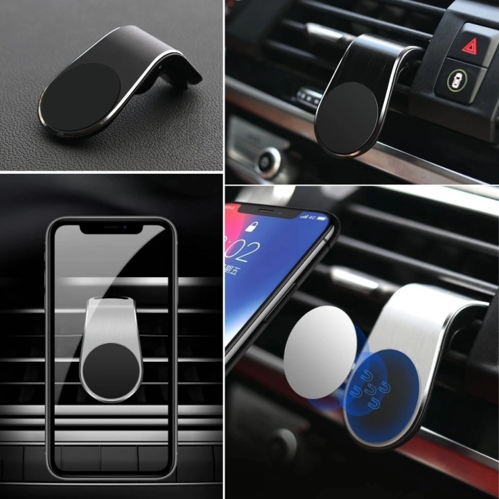 BFS  ® Havalanndırma Izgarasına Takılabilen Mandallı Mıknatıslı Oto Araç Içi Manyetik Telefon Tutucu