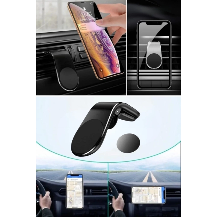 BFS  ® Havalanndırma Izgarasına Takılabilen Mandallı Mıknatıslı Oto Araç Içi Manyetik Telefon Tutucu
