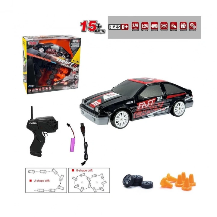 BFS   HB-SC24A07-09-10-11 Kumandalı Full Fonksiyon 2.4G Şarjlı 1:24 Drift Araba -Vardem