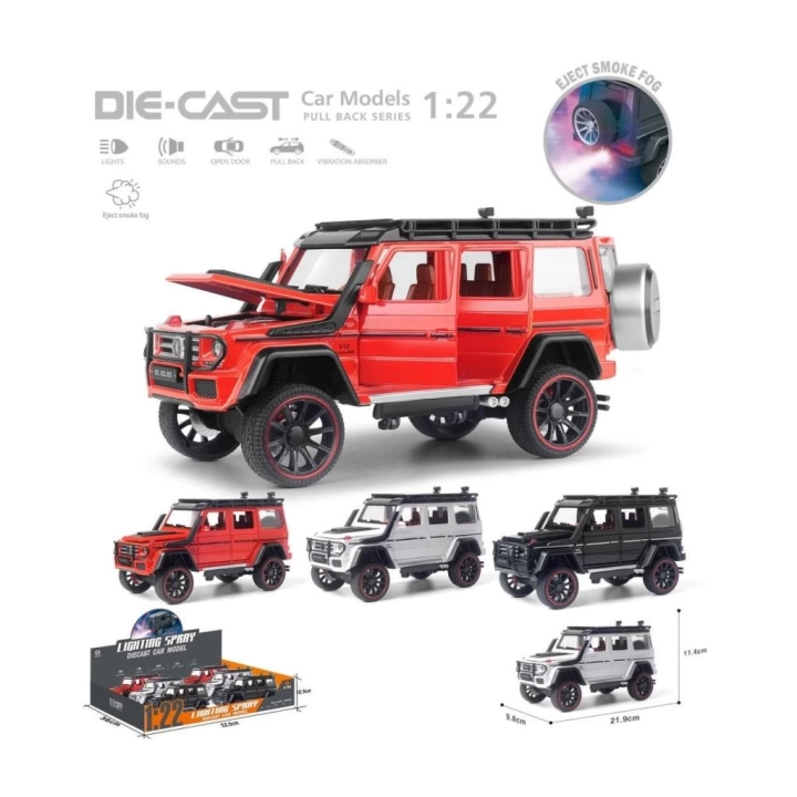 BFS   HCL-501A Çek Bırak 1:22 Sesli Ve Işıklı Buharlı G-Lüx Metal Jeep