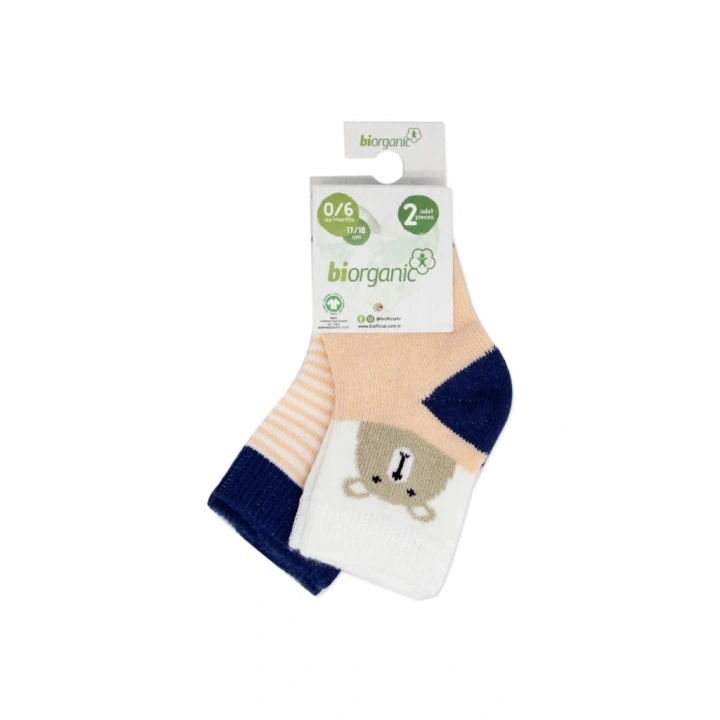 BFS       Hello Teddy Bear 2Li Kız Çorap 68404 Somon