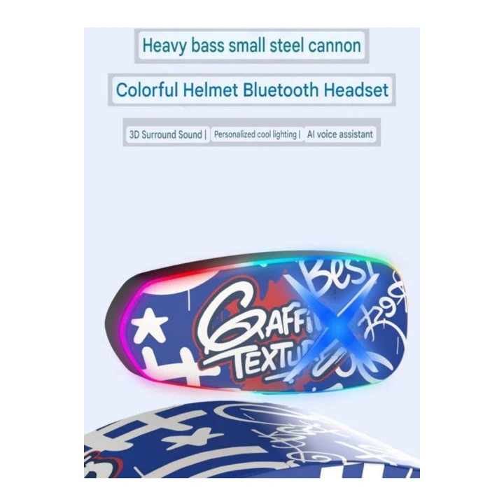 BFS Helmet Graffiti Motor Kask Kulaklık Rgb Modlu Su Geçirmez 6.0 Bluetooth Intercom Yenı Model