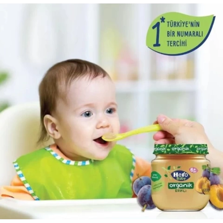BFS  Hero Baby Organik Erik Püresi Kavanoz Mama 120 Gr