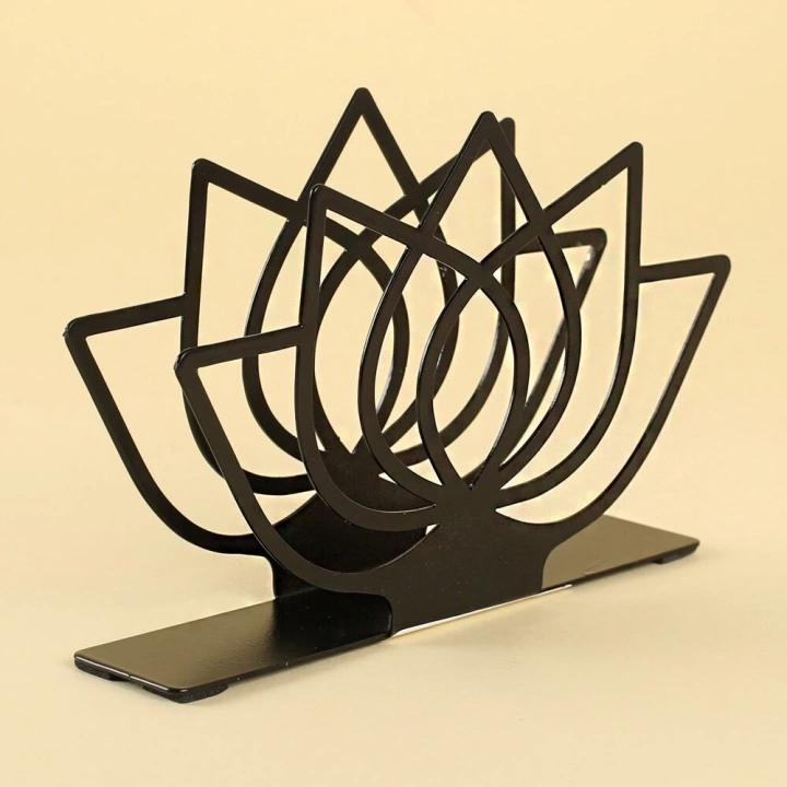 BFS  Home Lotus Siyah Metal Peçetelik