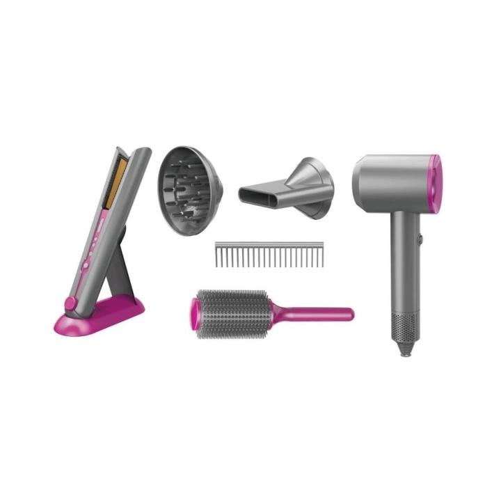 BFS   HUA-1019 Sesli ve Işıklı 2IN1 Lüks Saç Şekillendirici Set -Vardem Oyuncak