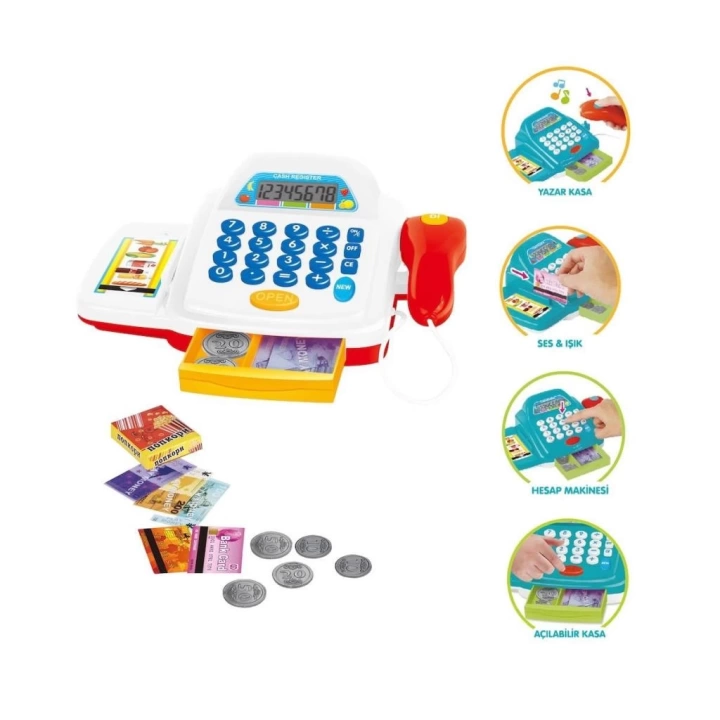 BFS   HUA-66109 Işıklı Sesli Yazar Kasa -Vardem Oyuncak