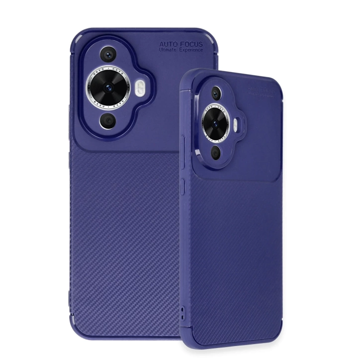 BFS  Huawei Nova 12S Kılıf Auto Focus Karbon Kapak - Lacivert