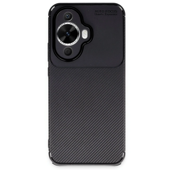 BFS  Huawei Nova 12S Kılıf Auto Focus Karbon Kapak - Siyah