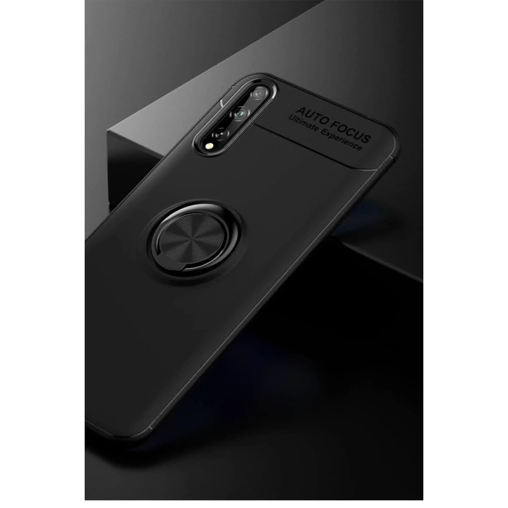 BFS  Huawei P Smart S Kılıf Range Yüzüklü Silikon - Siyah