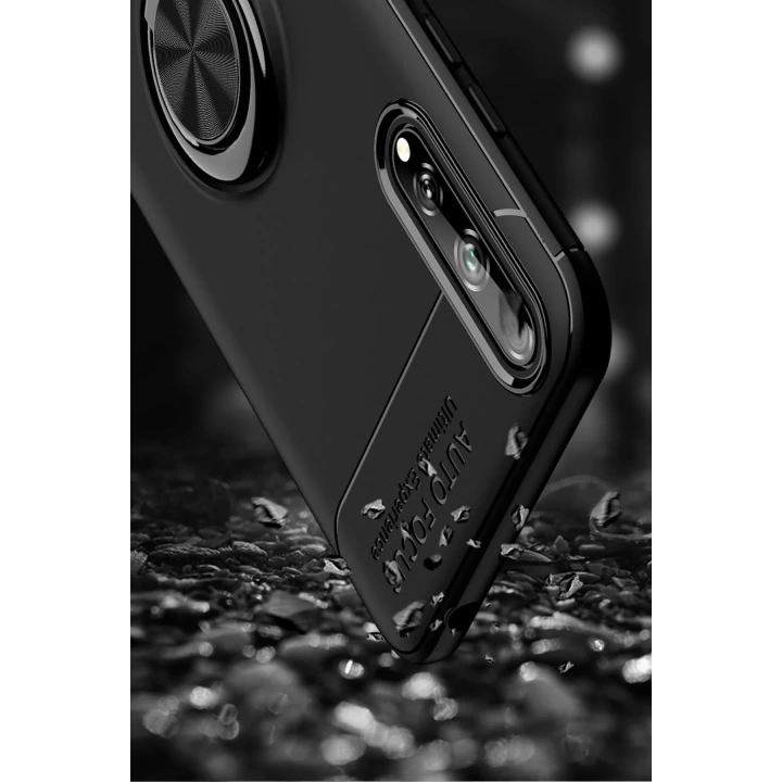 BFS  Huawei P Smart S Kılıf Range Yüzüklü Silikon - Siyah