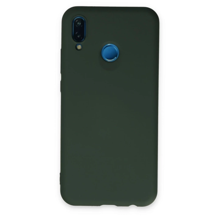 BFS  Huawei P20 Lite Kılıf Nano içi Kadife Silikon - Koyu Yeşil