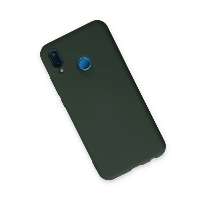 BFS  Huawei P20 Lite Kılıf Nano içi Kadife Silikon - Koyu Yeşil