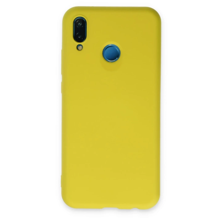 BFS  Huawei P20 Lite Kılıf Nano içi Kadife Silikon - Sarı