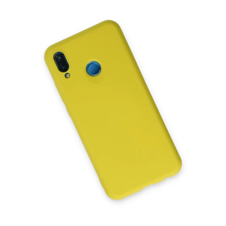BFS  Huawei P20 Lite Kılıf Nano içi Kadife Silikon - Sarı