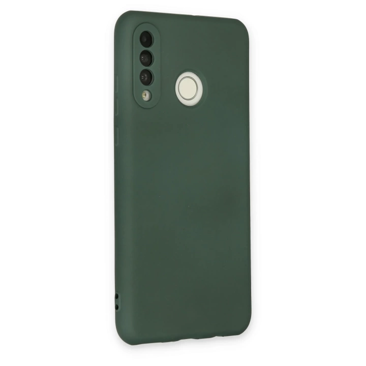 BFS  Huawei P30 Lite Kılıf Nano içi Kadife Silikon - Koyu Yeşil